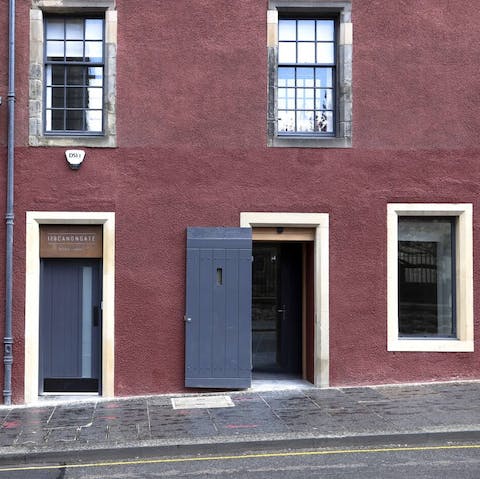 Arrive in style at your charming red building in the Old Town