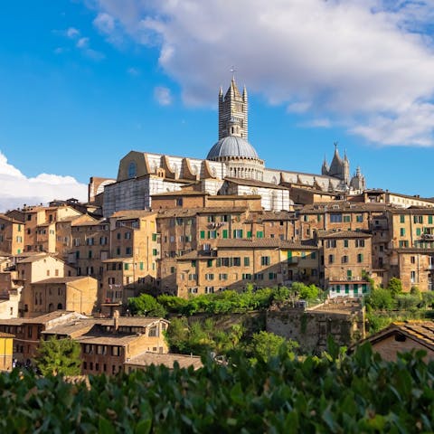 Stay in the Tuscan countryside, just fifteen minutes outside of Siena