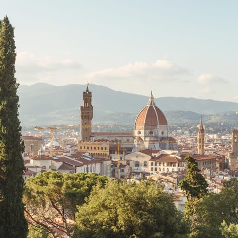 Take the train to Florence and discover the beautiful historical architecture of the Tuscan capital