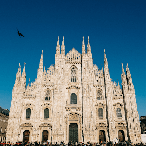 Wonder at Milan's gothic marvels – the Duomo di Milano is just fifteen minutes on the Metro