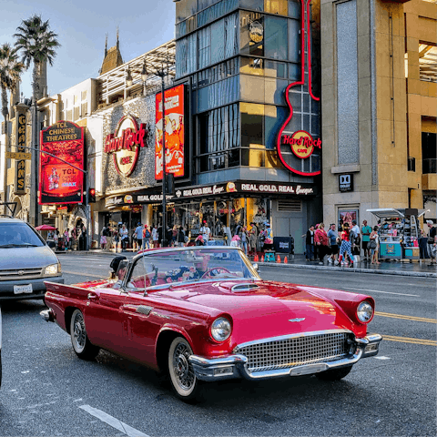 Stay a breezy ten-minute walk from the famed Hollywood Boulevard and its lively mix of shops, sightseeing and street performers