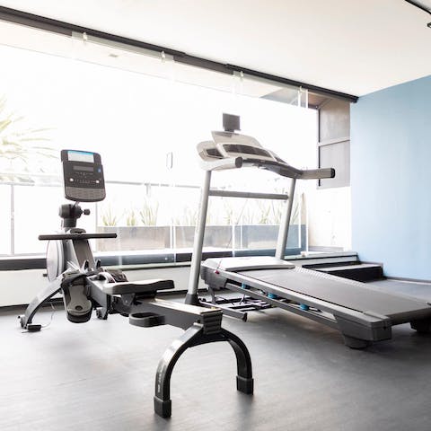 Work up and sweat and enjoy the views on offer in the on-site gym