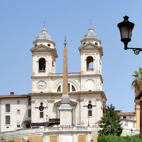 Climb the iconic Spanish Steps, an eight-minute walk away