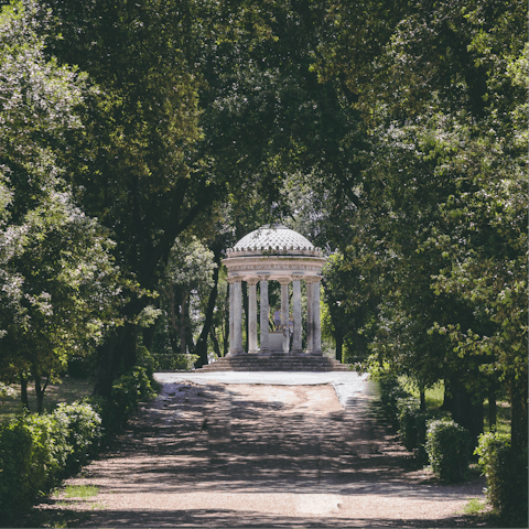 Spend aimless afternoons in the stunning Villa Borghese Gardens, just a six-minute walk away