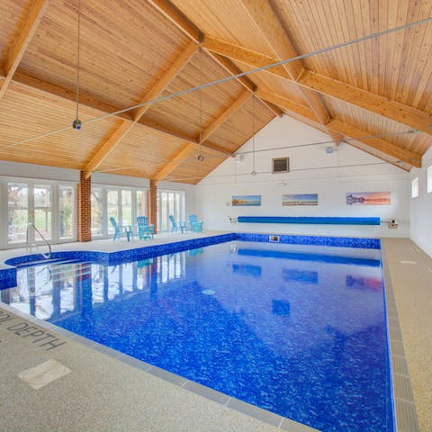 Dive into the private heated indoor pool