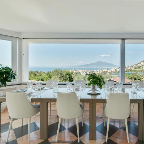 Come together over a delicious meal while admiring the breathtaking views