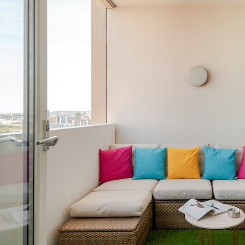 Relax out on your private balcony after a day of discovering London