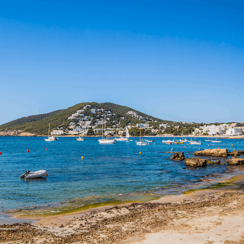 Stay just an eight-minute drive away from the beach at Playa De Santa Eulalia 