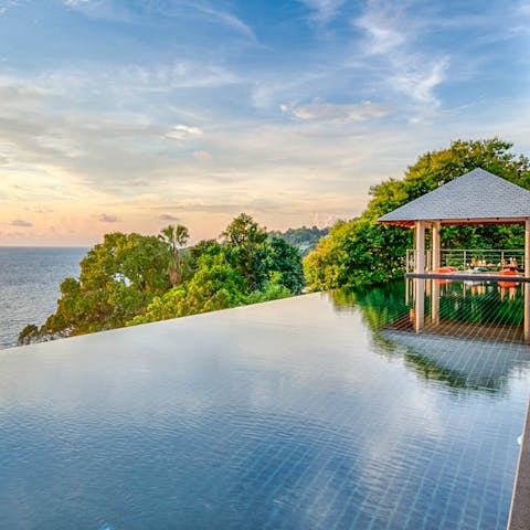 Swim and lounge by the infinity pool or make the short drive to Kamala Beach