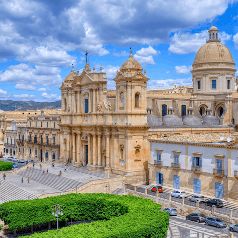 Stay within walking distance of Noto's historic sights and eateries 