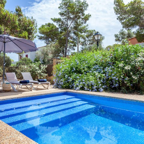 Look forward to splashing about in the private pool on hot afternoons