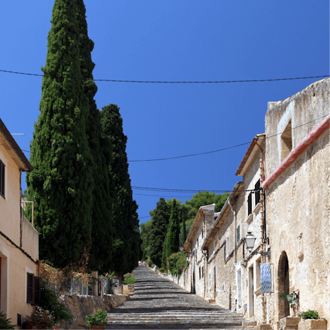 Head to nearby Pollença for a morning coffee – just ten-minutes away