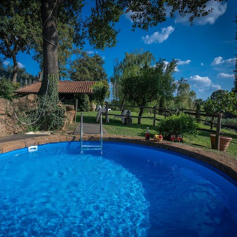 Cool off in the private pool amid the greenery