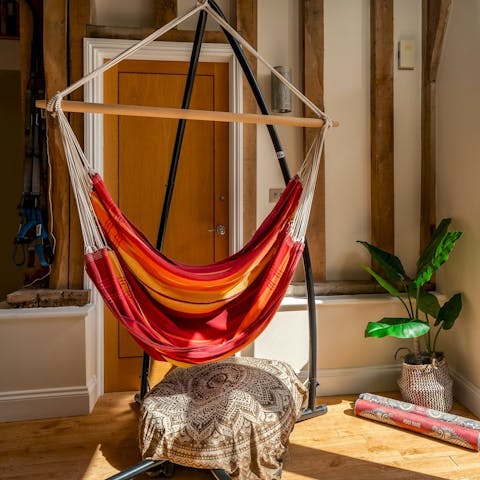 Enjoy a moment to yourself and snooze in the hammock