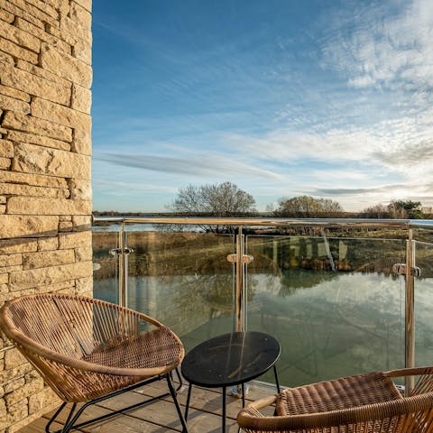 Nurse your morning coffee on the decking overlooking the water