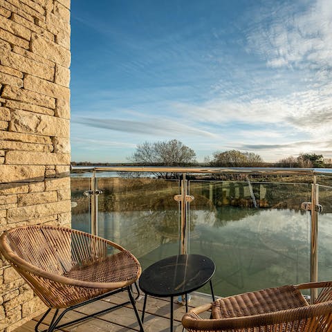 Nurse your morning coffee on the decking overlooking the water