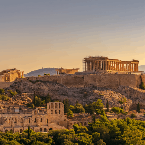 Explore the wonderous Acropolis located just a stroll away  