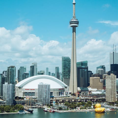 Stroll along Queens Way Quay to the CN Tower, a short walk away