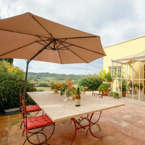 Sip fine wine under the Tuscan sun – this villa belongs to a renowned wine estate