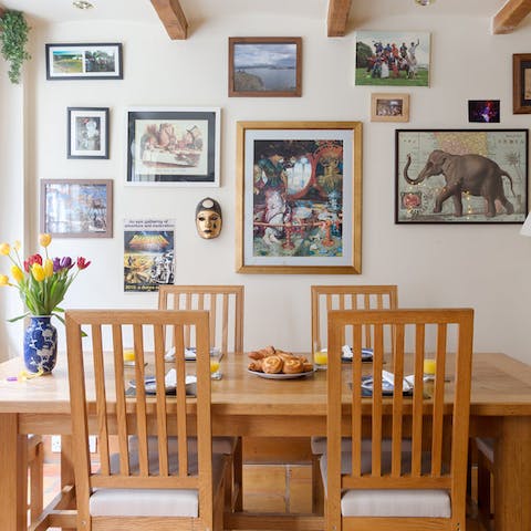 Enjoy breakfast surrounded by beautiful artwork