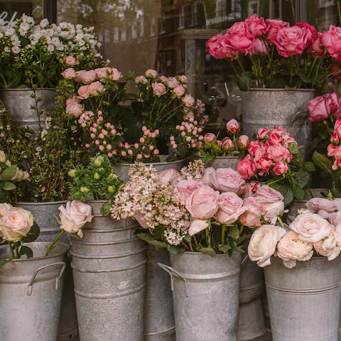 Pick up some fresh flowers from Columbia Road Flower Market, fifteen minutes on foot