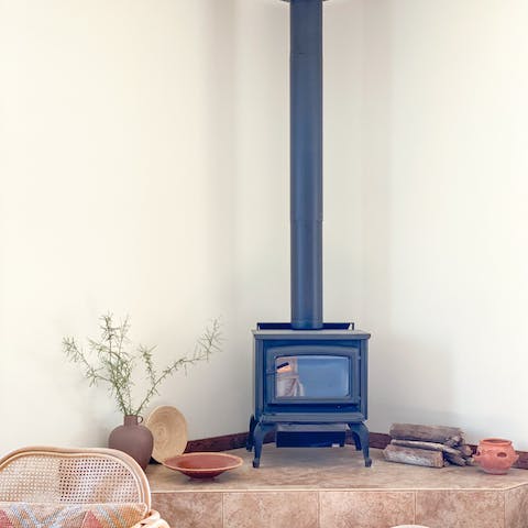 Gather around the home's woodburner on chilly nights