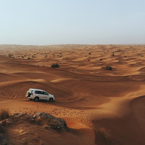 Explore the vast desert dunes on an intrepid 4x4 expedition