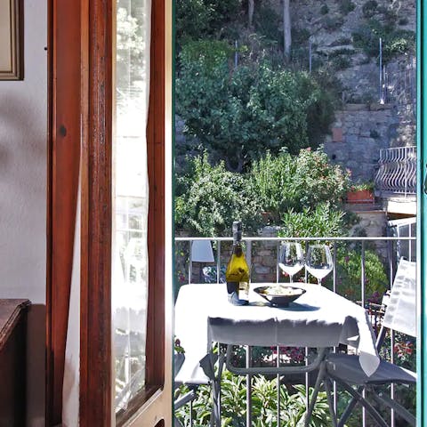 Open the doors and enjoy the views over the historic courtyard 
