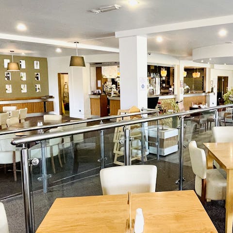 Finish off a productive day with a meal in the onsite restaurant