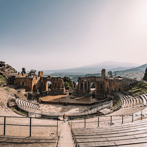 Soak up the history and culture of Taormina, a short drive from the apartment