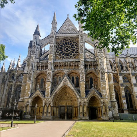 Visit historic Westminster Abbey, a twenty-minute walk away