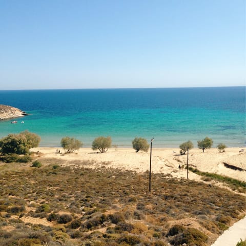 Spend a day on the sand at nearby Elia Beach