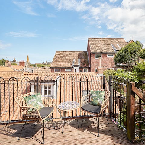 Take your morning cup of Earl Grey out to your private balcony