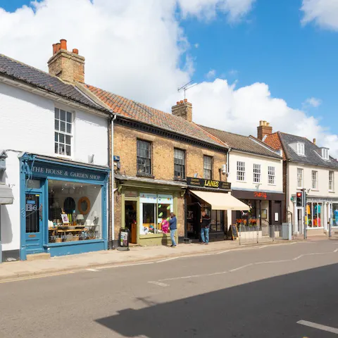 Mosey along Holt's charming High Street, just footsteps from your door
