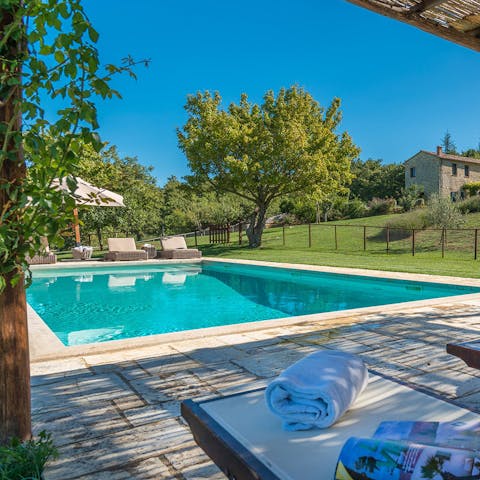 Take advantage of the twenty metre pool and shaded poolside areas