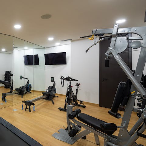 Keep fit in the fully-equipped gym