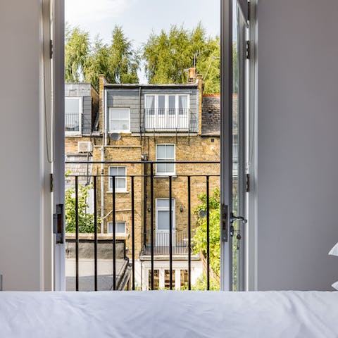 Wake up after a restful sleep and open your patio doors to let in the fresh air