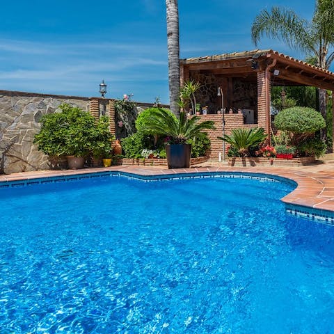 Splash the day away in the private pool, the perfect respite from the Spanish rays