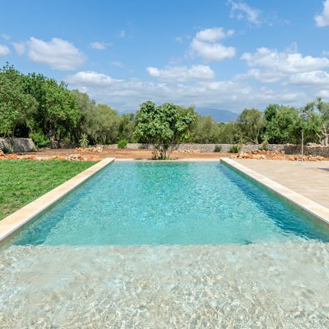 Catch a tan by the communal pool or bob about in the water