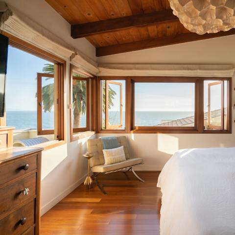 Wake up to panoramic views from the master bedroom