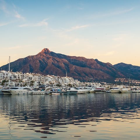 Stay just over a mile away from glitzy Puerto Banús and its beaches, marina, and restaurants