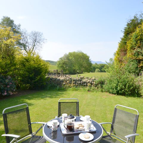 Make the most of the early morning sun with coffee out in the garden