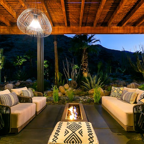 Enjoy warm nights by the outdoor firepit