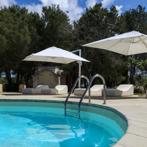 Cool off with a refreshing plunge in the outdoor pool