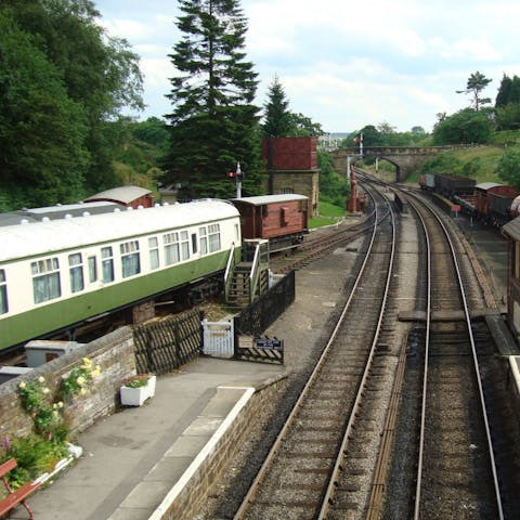 Take a trip on the North York Moors' historical railway, under a mile from your front door