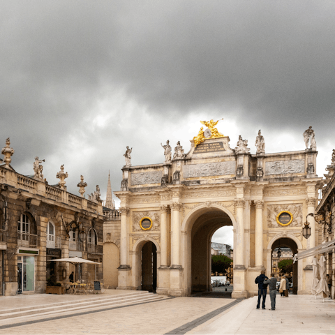 Admire the stunning 18th-century Place Stanislas and its rococo fountains, a short walk away