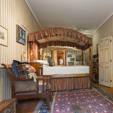 Sleep like royalty in the ornate four poster bed
