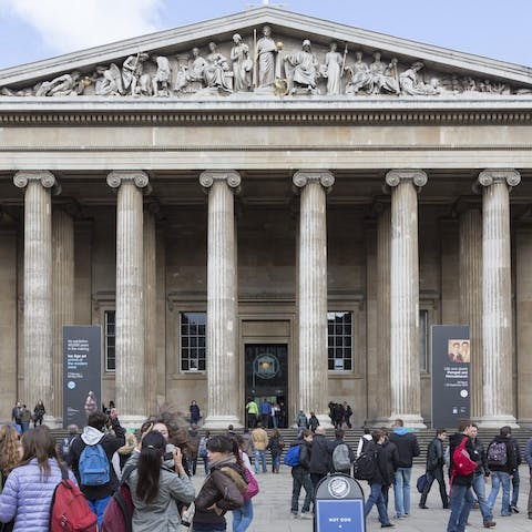Walk just 120 yards to the fascinating British Museum