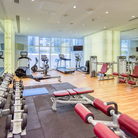 Get your sweat on in the large, well equipped gym