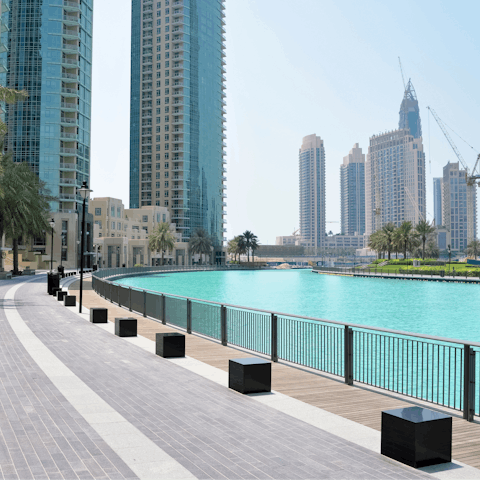 Stay in Dubai Marina and enjoy waterside walks and the beach five minutes away on foot